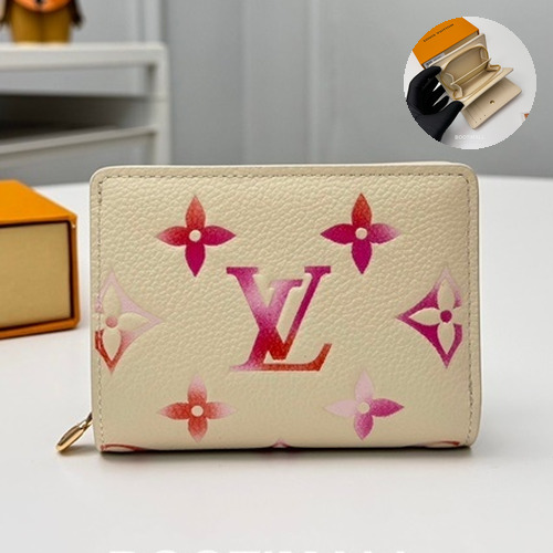 Louis Vuitton Cléa Monogram Empreinte Leather Wallet with Zip Coin Pocket Detail 루이비통 클레아 모노그램 앙프렝뜨 반지갑 지퍼코인포켓 M83481 12cm