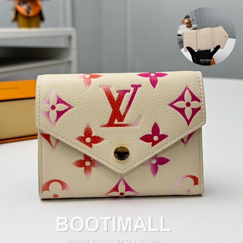 Louis Vuitton Monogram Empreinte Leather Compact Wallet with Zip Coin Pocket Detail 루이비통 모노그램 앙프렝뜨 컴팩트 반지갑 지퍼코인포켓 M83507 12cm
