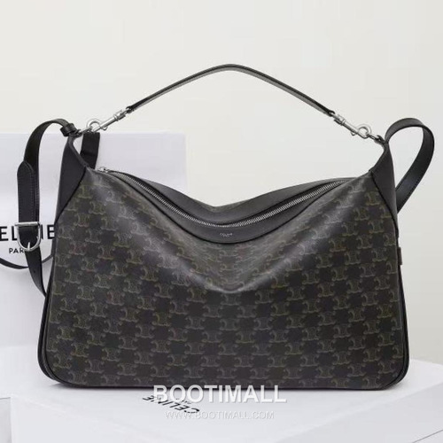 Celine Monogram Canvas Cowhide Leather Tote Shoulder Bag with Leather Trim Detail 셀린느 모노그램 캔버스 카우하이드 토트 숄더백 레더트림 111773 43cm