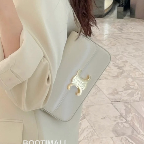 Celine Cowhide Leather Shoulder Crossbody Bag with Minimal Flap Detail 셀린느 카우하이드 숄더 크로스백 미니멀플랩 194143 20cm