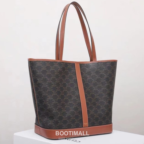 Celine Bucket Shopper Monogram Canvas Cowhide Tote Bag with Large Capacity Detail 셀린느 버킷 쇼퍼 모노그램 캔버스 카우하이드 토트백 대용량 115072 31.5cm