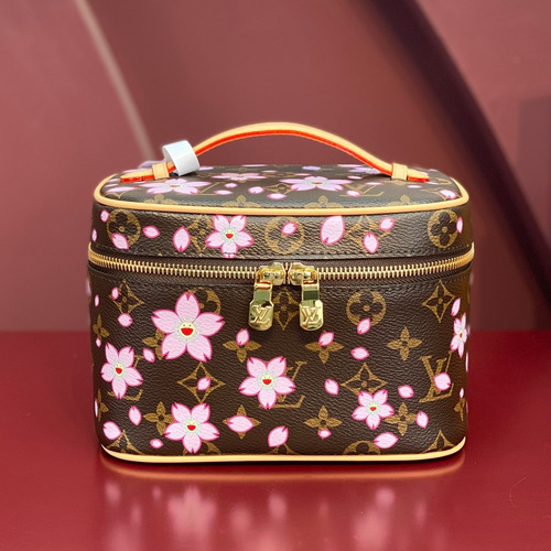 Louis Vuitton Nice Mini Monogram Canvas Cherry Blossom Cosmetic Pouch with Double Zip Detail 루이비통 나이스 미니 모노그램 체리블라썸 코스메틱 파우치 더블지퍼 M14181 20cm