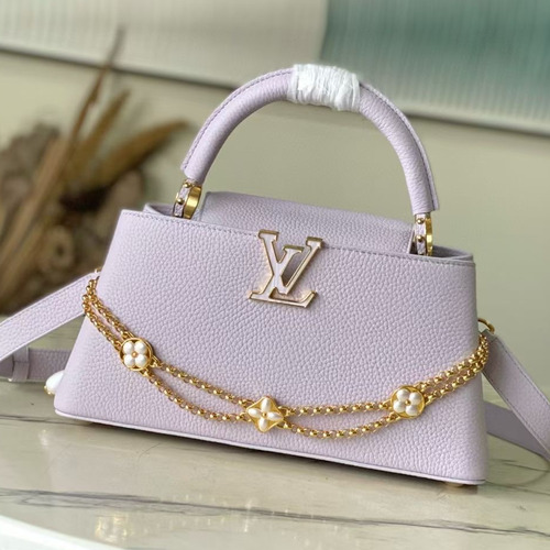 Louis Vuitton Capucines PM Taurillon Leather Top Handle Shoulder Bag with Shell Chain Detail 루이비통 카퓌신 PM 토릴론 가죽 탑핸들 숄더백 쉘체인 M25476 30cm