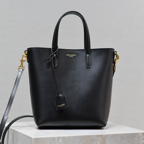 Saint Laurent Mini Toy Smooth Calfskin Tote Bag with YSL Charm Detail 생로랑 미니 토이 스무스 카프스킨 토트백 YSL참 712367 18cm
