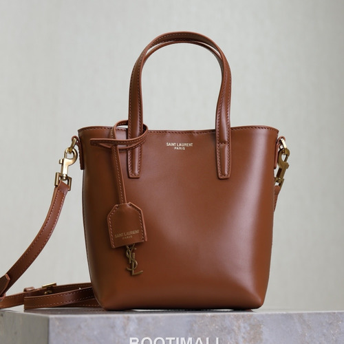 Saint Laurent Mini Toy Smooth Calfskin Tote Bag with YSL Charm Detail 생로랑 미니 토이 스무스 카프스킨 토트백 YSL참 712367 18cm