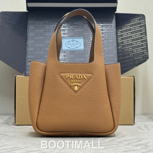 Prada Mini Deer Grain Calfskin Bucket Bag with Gold Hardware Detail 프라다 미니 디어그레인 카프스킨 버킷백 금속디테일 1BA349 18cm