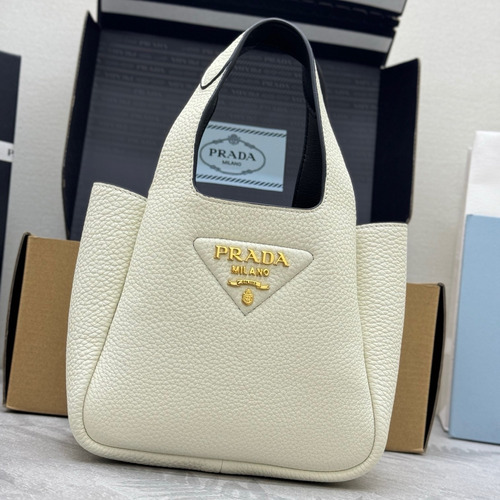 Prada Mini Deer Grain Calfskin Bucket Bag with Gold Hardware Detail 프라다 미니 디어그레인 카프스킨 버킷백 금속디테일 1BA349 18cm