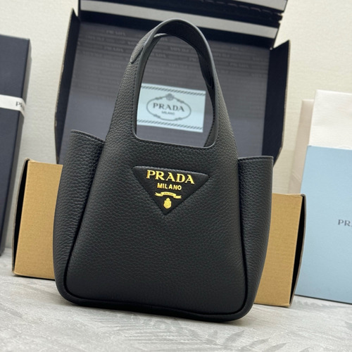 Prada Mini Deer Grain Calfskin Bucket Bag with Gold Hardware Detail 프라다 미니 디어그레인 카프스킨 버킷백 금속디테일 1BA349 18cm