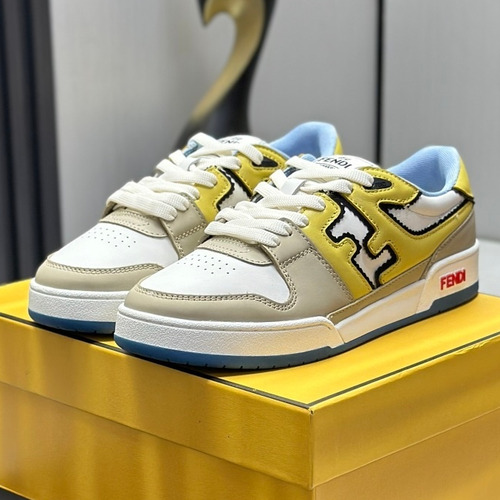 Fendi Match Suede Calfskin Leather Low Sneakers with FF Stitch Logo Embossed Sole Detail 펜디 매치 스웨이드 카프스킨 레더 로우 스니커즈 FF 스티치 로고 엠보싱 솔 디테일 3cm