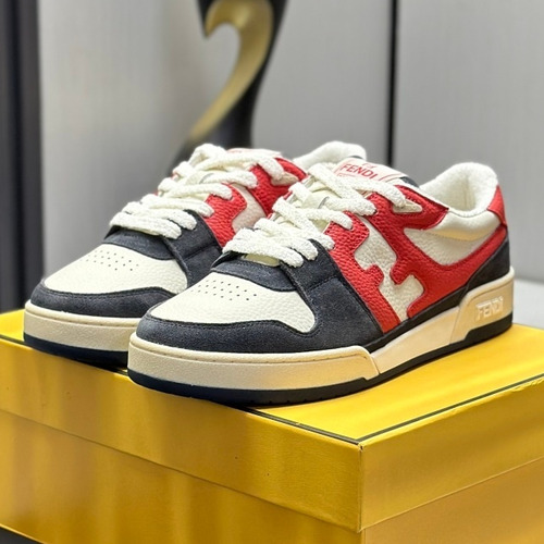 Fendi Match Suede Calfskin Leather Low Sneakers with FF Stitch Logo Embossed Sole Detail 펜디 매치 스웨이드 카프스킨 레더 로우 스니커즈 FF 스티치 로고 엠보싱 솔 디테일 3cm