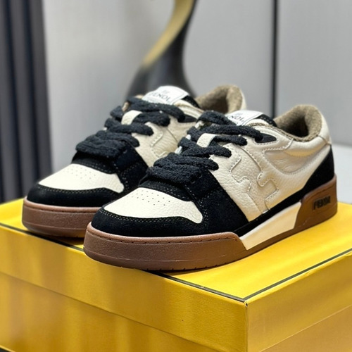 Fendi Match Suede Calfskin Leather Low Sneakers with FF Stitch Logo Embossed Sole Detail 펜디 매치 스웨이드 카프스킨 레더 로우 스니커즈 FF 스티치 로고 엠보싱 솔 디테일 3cm