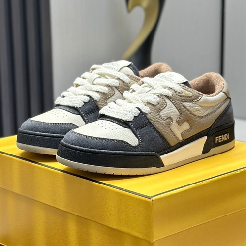 Fendi Match Suede Calfskin Leather Low Sneakers with FF Stitch Logo Embossed Sole Detail 펜디 매치 스웨이드 카프스킨 레더 로우 스니커즈 FF 스티치 로고 엠보싱 솔 디테일 3cm