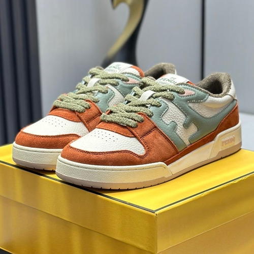 Fendi Match Suede Calfskin Leather Low Sneakers with FF Stitch Logo Embossed Sole Detail 펜디 매치 스웨이드 카프스킨 레더 로우 스니커즈 FF 스티치 로고 엠보싱 솔 디테일 3cm