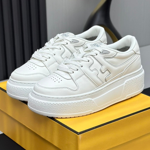 Fendi Match Suede Calfskin Platform Low Sneakers with FF Raised Logo Detail 펜디 매치 스웨이드 카프스킨 플랫폼 로우 스니커즈 FF 돌출 로고 디테일 5cm