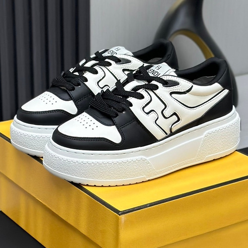 Fendi Match Suede Calfskin Platform Low Sneakers with FF Raised Logo Detail 펜디 매치 스웨이드 카프스킨 플랫폼 로우 스니커즈 FF 돌출 로고 디테일 5cm