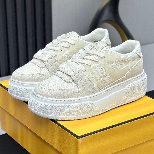 Fendi Match Suede Calfskin Platform Low Sneakers with FF Raised Logo Detail 펜디 매치 스웨이드 카프스킨 플랫폼 로우 스니커즈 FF 돌출 로고 디테일 5cm