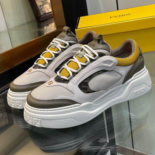 Fendi Force Full Grain Leather Platform Low Sneakers with FF Jacquard Logo Detail 펜디 포스 풀그레인 레더 플랫폼 로우 스니커즈 FF 자카드 로고 디테일 5cm