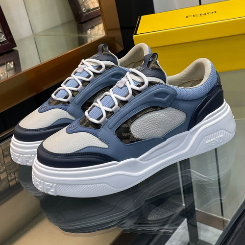 Fendi Force Full Grain Leather Platform Low Sneakers with FF Jacquard Logo Detail 펜디 포스 풀그레인 레더 플랫폼 로우 스니커즈 FF 자카드 로고 디테일 5cm