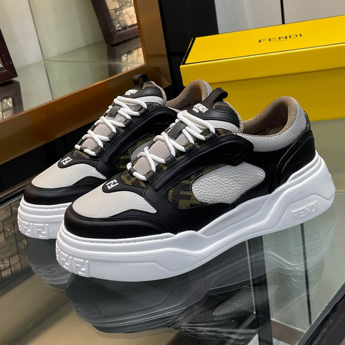 Fendi Force Full Grain Leather Platform Low Sneakers with FF Jacquard Logo Detail 펜디 포스 풀그레인 레더 플랫폼 로우 스니커즈 FF 자카드 로고 디테일 5cm