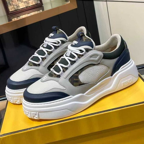 Fendi Force Full Grain Leather Platform Low Sneakers with FF Jacquard Logo Detail 펜디 포스 풀그레인 레더 플랫폼 로우 스니커즈 FF 자카드 로고 디테일 5cm