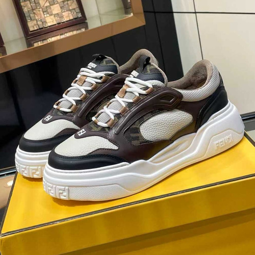 Fendi Force Full Grain Leather Platform Low Sneakers with FF Jacquard Logo Detail 펜디 포스 풀그레인 레더 플랫폼 로우 스니커즈 FF 자카드 로고 디테일 5cm