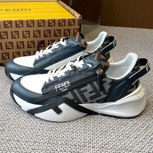 Fendi Flow Suede Mesh Slip-On Sneakers with Elastic Band Side Zip EVA Sole Detail 펜디 플로우 스웨이드 메쉬 슬립온 스니커즈 엘라스틱 밴드 사이드 지퍼 EVA 솔 디테일 3cm