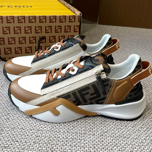 Fendi Flow Suede Mesh Slip-On Sneakers with Elastic Band Side Zip EVA Sole Detail 펜디 플로우 스웨이드 메쉬 슬립온 스니커즈 엘라스틱 밴드 사이드 지퍼 EVA 솔 디테일 3cm