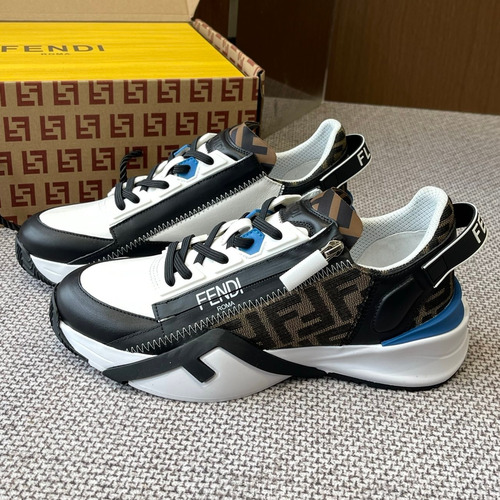 Fendi Flow Suede Mesh Slip-On Sneakers with Elastic Band Side Zip EVA Sole Detail 펜디 플로우 스웨이드 메쉬 슬립온 스니커즈 엘라스틱 밴드 사이드 지퍼 EVA 솔 디테일 3cm