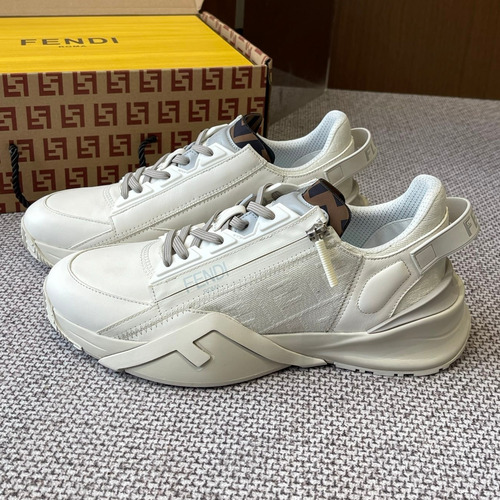 Fendi Flow Suede Mesh Slip-On Sneakers with Elastic Band Side Zip EVA Sole Detail 펜디 플로우 스웨이드 메쉬 슬립온 스니커즈 엘라스틱 밴드 사이드 지퍼 EVA 솔 디테일 3cm