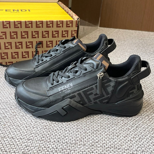 Fendi Flow Suede Mesh Slip-On Sneakers with Elastic Band Side Zip EVA Sole Detail 펜디 플로우 스웨이드 메쉬 슬립온 스니커즈 엘라스틱 밴드 사이드 지퍼 EVA 솔 디테일 3cm