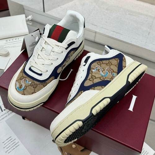 Gucci Double G Calfskin Leather High Low Sneakers with Distressed Cutout Panel TPU Sole Detail 구찌 더블G 카프스킨 레더 하이로우 스니커즈 디스트레스드 컷아웃 패널 TPU 솔 디테일 3cm
