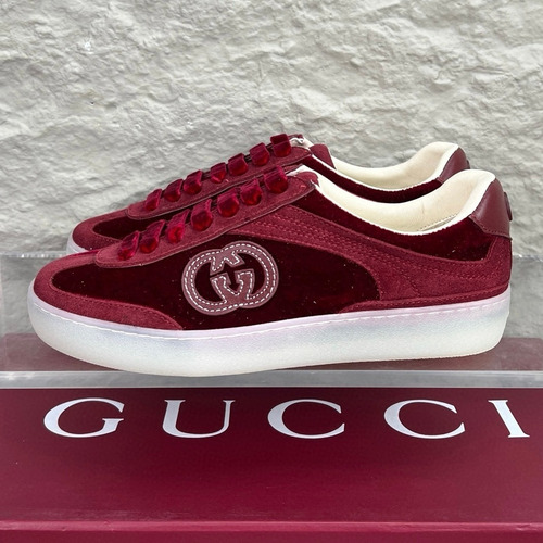 Gucci German Trainer Velvet Low Sneakers with Embossed Logo TPU Sole Detail 구찌 저먼 트레이너 벨벳 로우 스니커즈 엠보싱 로고 TPU 솔 디테일 3cm