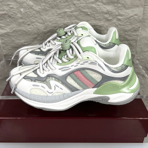 Gucci 2.0 Mesh Calfskin Leather Low Sneakers 구찌 2.0 메쉬 카프스킨 레더 로우 스니커즈 GG 리플렉티브 스트라이프 더블G 락 디테일 EVA TPU 솔 4cm