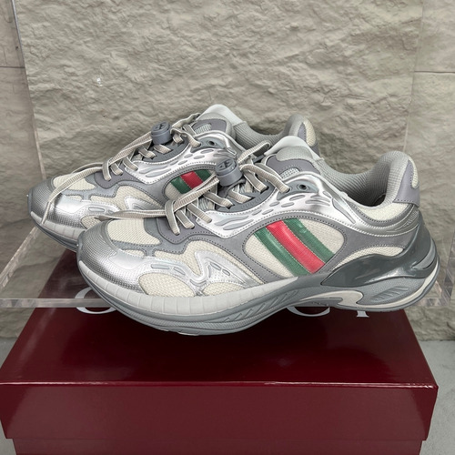 Gucci 2.0 Mesh Calfskin Leather Low Sneakers 구찌 2.0 메쉬 카프스킨 레더 로우 스니커즈 GG 리플렉티브 스트라이프 더블G 락 디테일 EVA TPU 솔 4cm