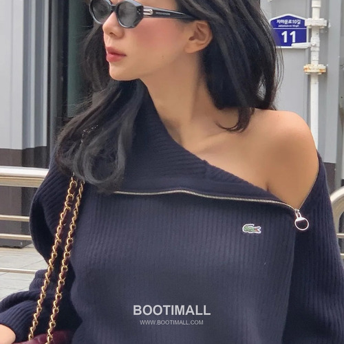 Lacoste Half Zip Knit Cotton Sweater Embroidered Crocodile Logo 니트 스웨터 라코스테 하프집 코튼 니트 스웨터 자수 로고 31193