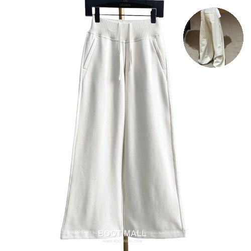 Alo Yoga High Waist Knit Wide Leg Sweatpants Fleece Patchwork Logo 알로요가 하이웨이스트 니트 와이드레그 스웨트팬츠 플리스 로고 10026