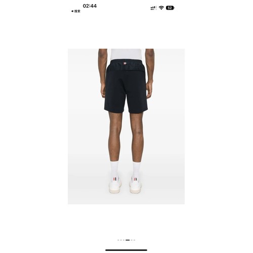 Thom Browne SS26 Cotton Patchwork Mid-Rise Sport Shorts with Logo Detail 톰브라운 SS26 코튼 패치워크 미드라이즈 스포츠 쇼츠 로고 디테일