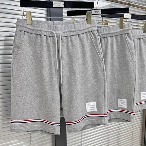 Thom Browne SS25 Cotton Terry Shorts with Tricolor Tape Trim Detail 톰브라운 SS25 코튼 테리 쇼츠 삼색 테이프 트림 디테일