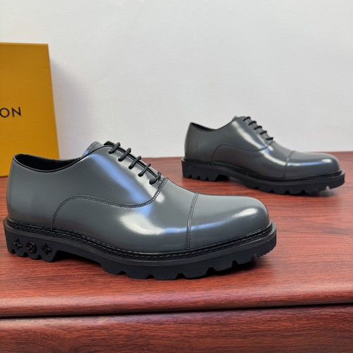 Louis Vuitton Damier Embossed Calfskin Platform Derby Shoes with Signature Rubber Sole Detail 루이비통 다미에 엠보싱 카프스킨 플랫폼 더비 슈즈 시그니처 러버솔 디테일 4.5cm