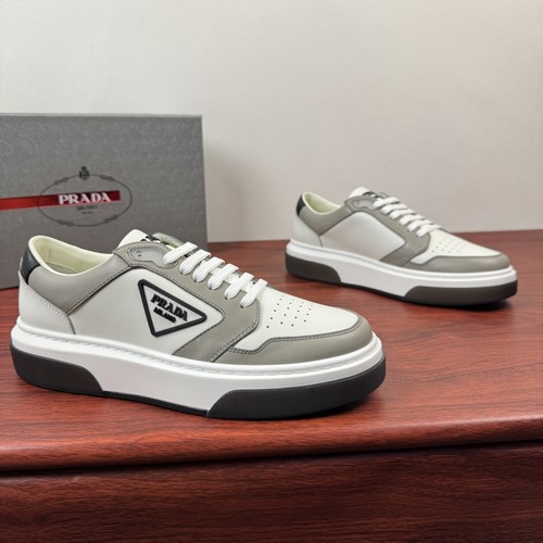 Prada Calfskin Mesh Patchwork Low Sneakers with Triangle Logo Detail 프라다 카프스킨 메쉬 패치워크 로우 스니커즈 삼각 로고 디테일 4.5cm