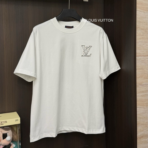 Louis Vuitton 2026 S/S High Density Cotton Embroidered Logo T-Shirt 루이비통 2026SS 고밀도 코튼 자수 로고 티셔츠