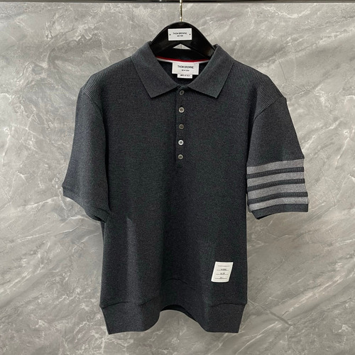 Thom Browne 2026 S/S Cotton Waffle Knit Button Polo T-Shirt 톰브라운 2026SS 코튼 와플 니트 버튼 폴로 티셔츠