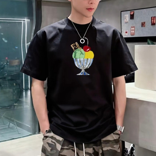 Fendi 2026 S/S Cotton Ice Cream Logo Print T-Shirt 펜디 2026SS 코튼 아이스크림 로고 프린트 티셔츠