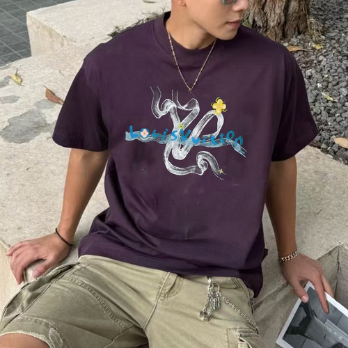 Louis Vuitton 2026 S/S Cotton Letter Logo Print T-Shirt 루이비통 2026SS 코튼 레터 로고 프린트 티셔츠