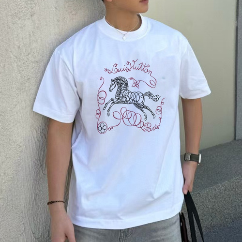 Louis Vuitton 2026 S/S Cotton Letter Logo Print T-Shirt 루이비통 2026SS 코튼 레터 로고 프린트 티셔츠