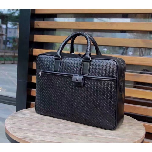 Bottega Veneta Calfskin Leather Black Top Handle Briefcase Laptop Bag 보테가베네타 카프스킨 레더 블랙 탑핸들 브리프케이스 노트북백 20192300 40cm