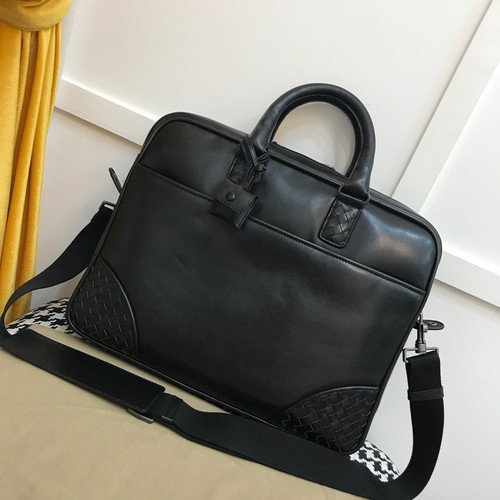Bottega Veneta Intrecciato Calfskin Leather Black Top Handle Crossbody Briefcase Bag 보테가베네타 인트레치아토 카프스킨 레더 블랙 탑핸들 크로스바디 브리프케이스백 20191800 38cm