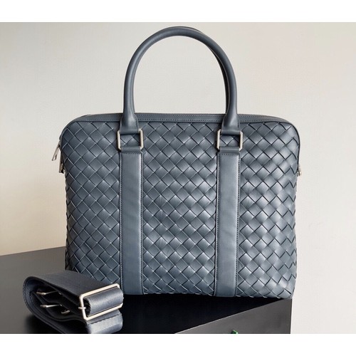 Bottega Veneta Intrecciato Calfskin Leather Black Top Handle Crossbody Briefcase Bag 보테가베네타 인트레치아토 카프스킨 레더 블랙 탑핸들 크로스바디 브리프케이스백 20191800 39cm