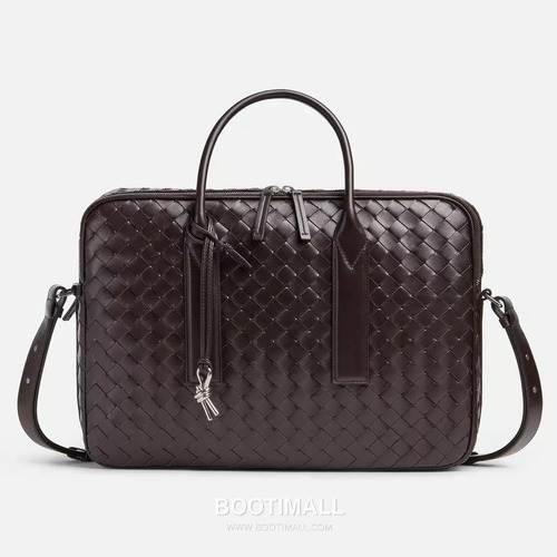 Bottega Veneta GetAway Calfskin Leather Black Dual Compartment Top Handle Crossbody Briefcase Bag 보테가베네타 겟어웨이 카프스킨 레더 블랙 더블 컴파트먼트 탑핸들 크로스바디 브리프케이스백 20191980 39cm