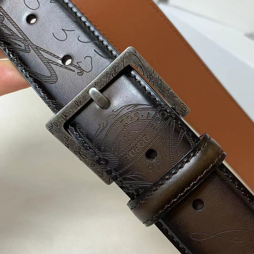 벨루티 베네치아 카프스킨 브라운 리버서블 벨트 핀버클 파티나 염색 Berluti Venezia Calfskin Reversible Belt with Pin Buckle Patina Black Brown 3.5cm